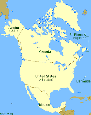 a map of norht america