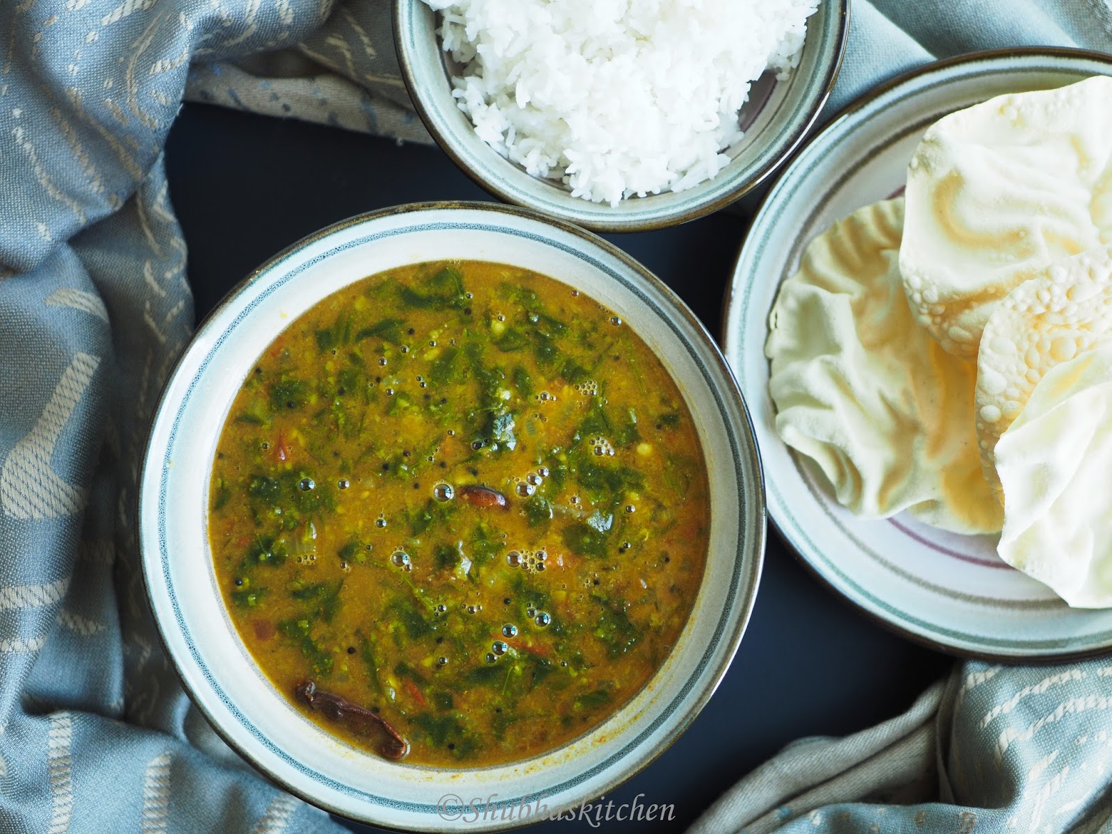 Meri Rasoi Palak Sambar / Spinachlentil Curry