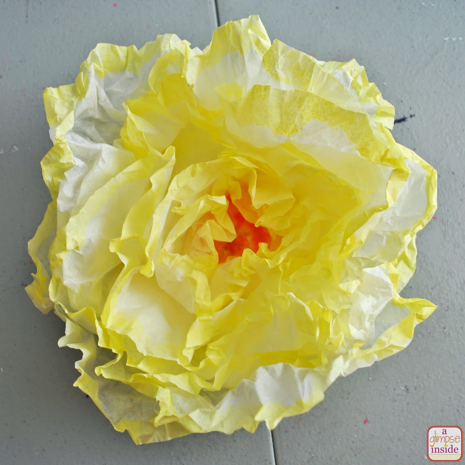Watercolored Coffee Filter Flowers A Glimpse Inside