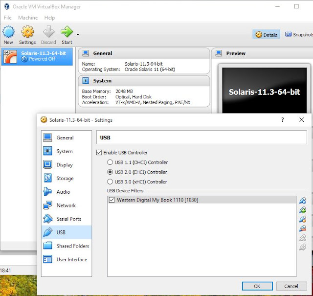 Supratim Sanyal's Blog: Oracle VirtualBox USB 2.0 EHCI Controller Configuration for Solaris 11.3 Virtual Machine - 1.5TB Western Digital MyBook Supratim Sanyal's Blog: Oracle VirtualBox USB 2.0 EHCI Controller Configuration for Solaris 11.3 Virtual Machine - 1.5TB Western Digital MyBook