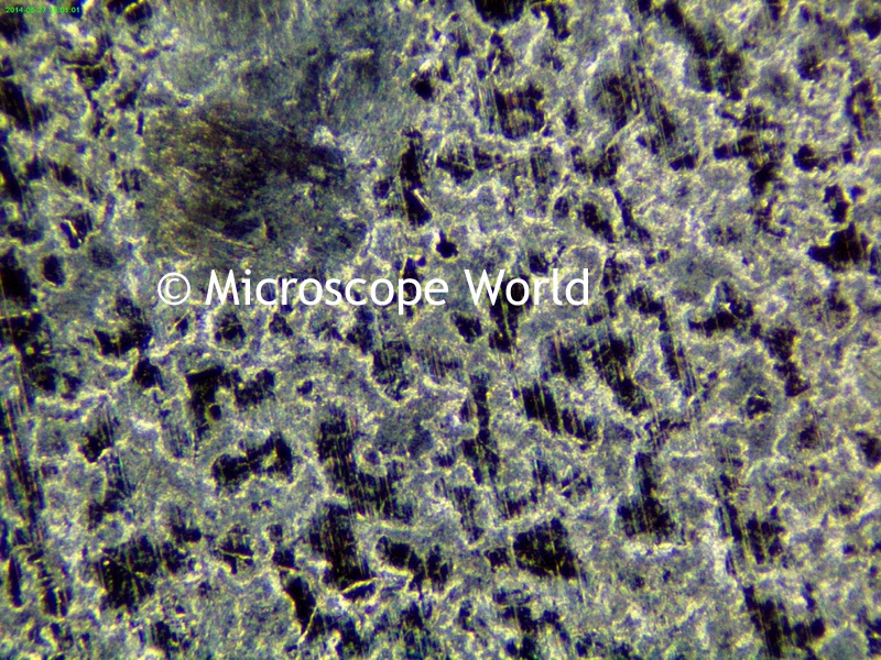 Metal image at 160x under microscope