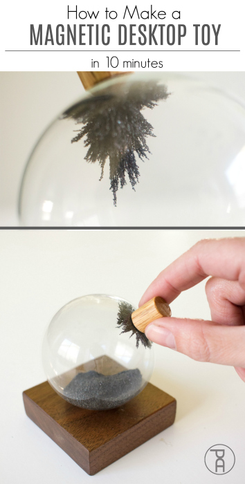 How to make a magnetic glass and wood desk toy for just a few dollars fast Great last minute gift idea
