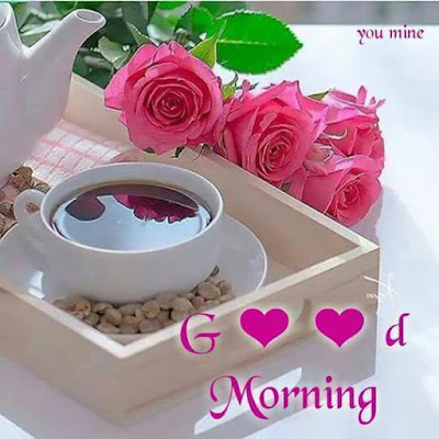 cup of coffee with rose for good morning