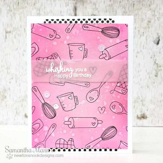 Whisking You a Happy Birthday Card by Samantha Mann | Made from Scratch Stamp Set by Newton's Nook Designs #newtonsnook