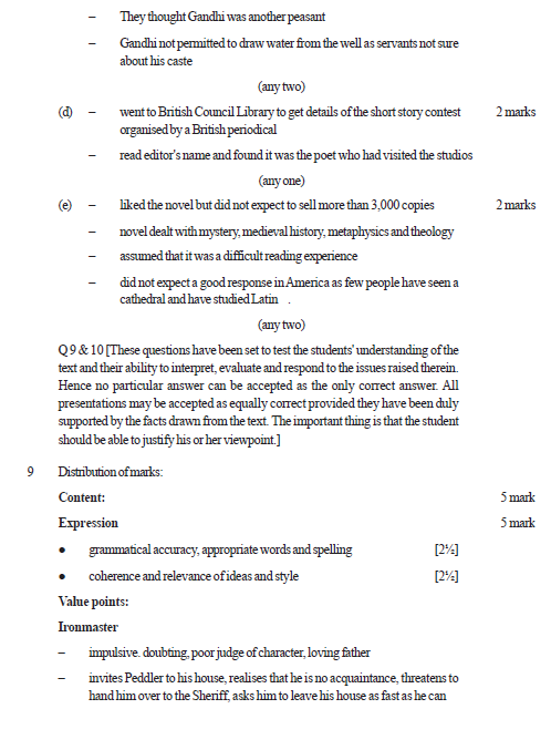 English sample paper for class 12 with solution rbse picture