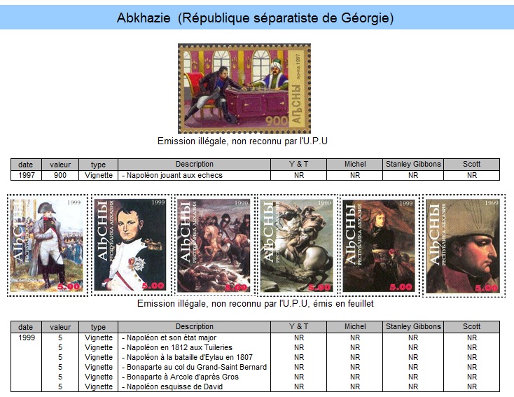 Napoléon Art et Philatélie Abkhazie