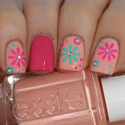 nail nails spring flower polish stickers trends amazing estilistas montse flowers nageldesign shorthairgirl artwork naegel put simple muster nailart farbenfrohe