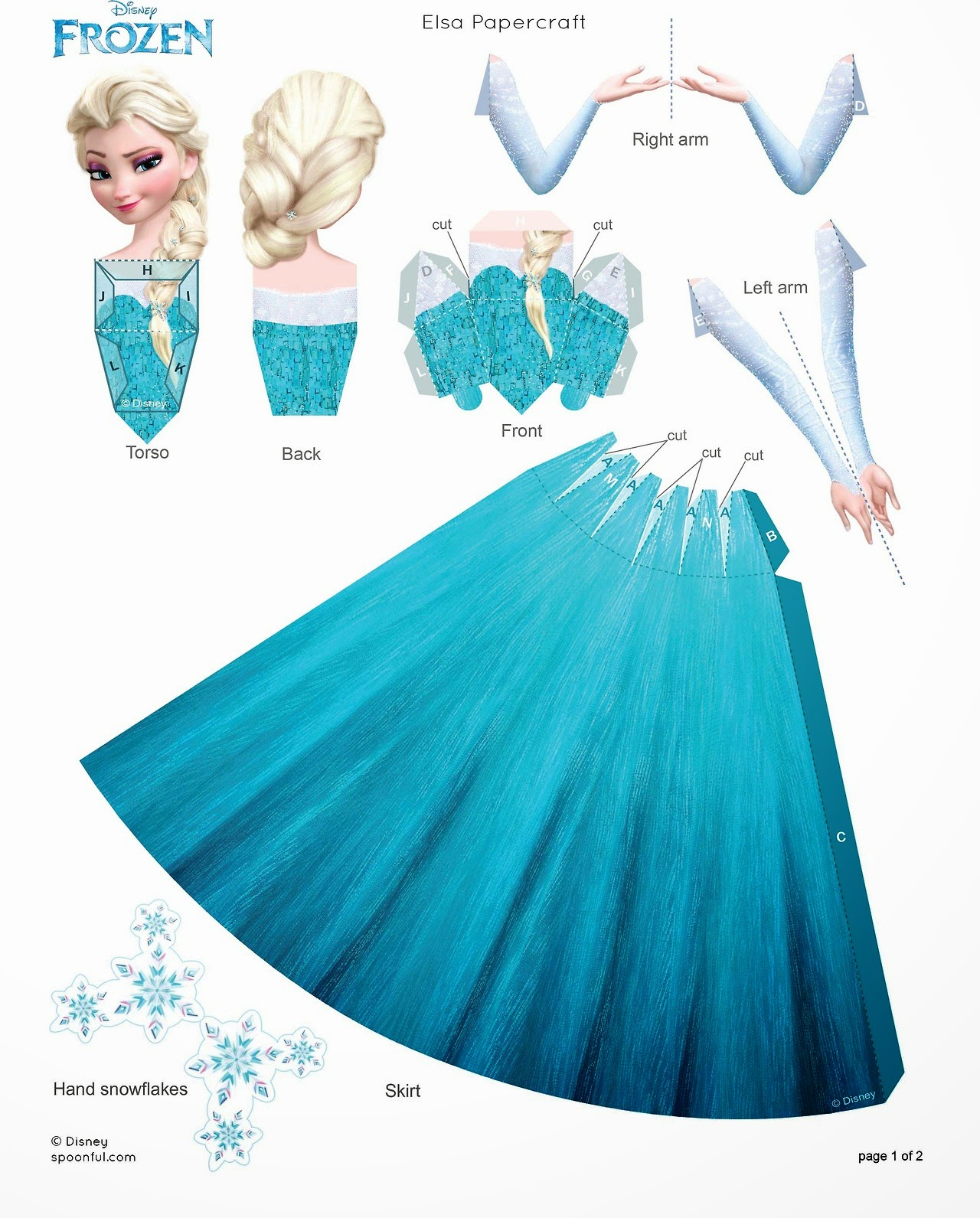 Frozen: Free Printable 3D Paper Dolls. - Oh My Fiesta! in english