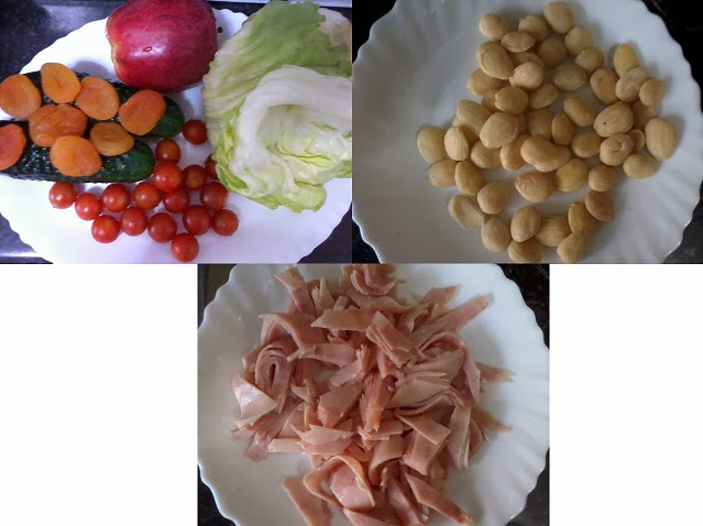 ingredientes da salada com damasco e maça Receita de salada com damasco e maça