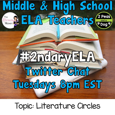 Join secondary English Language Arts teachers Tuesday evenings at 8 pm EST on Twitter. This week's chat will be about literature circles.