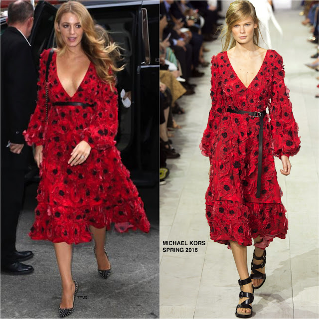 Blake Lively in Michael Kors Arriving at The Greenwich Hotel