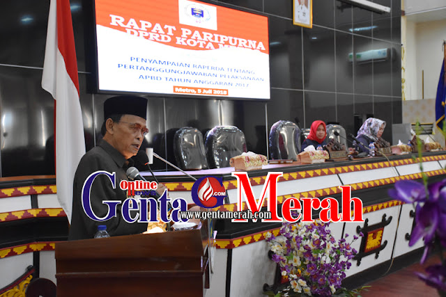 LKPJ Walikota Metro, APBD Tahun 2017 Surplus Rp54,17 Milyar