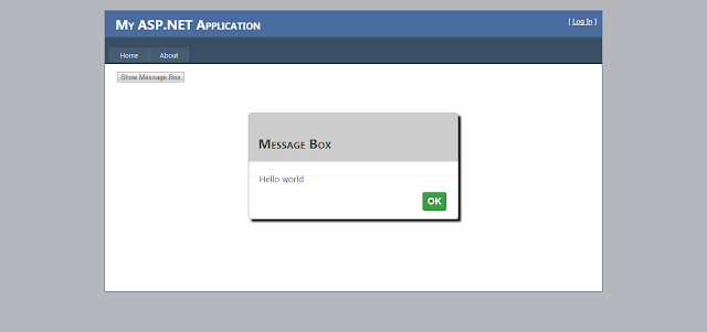 Modal Popup Message Box ASP.NEt C# Example