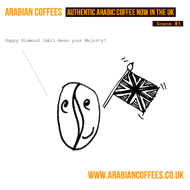 Arabian Coffees Cartoon, Happy Jubil-bean!