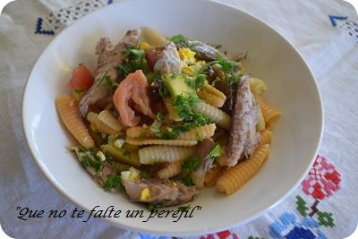 Ensalada Agridulce de Caracolas, Salmón, Caballas... ensaladas_pasta