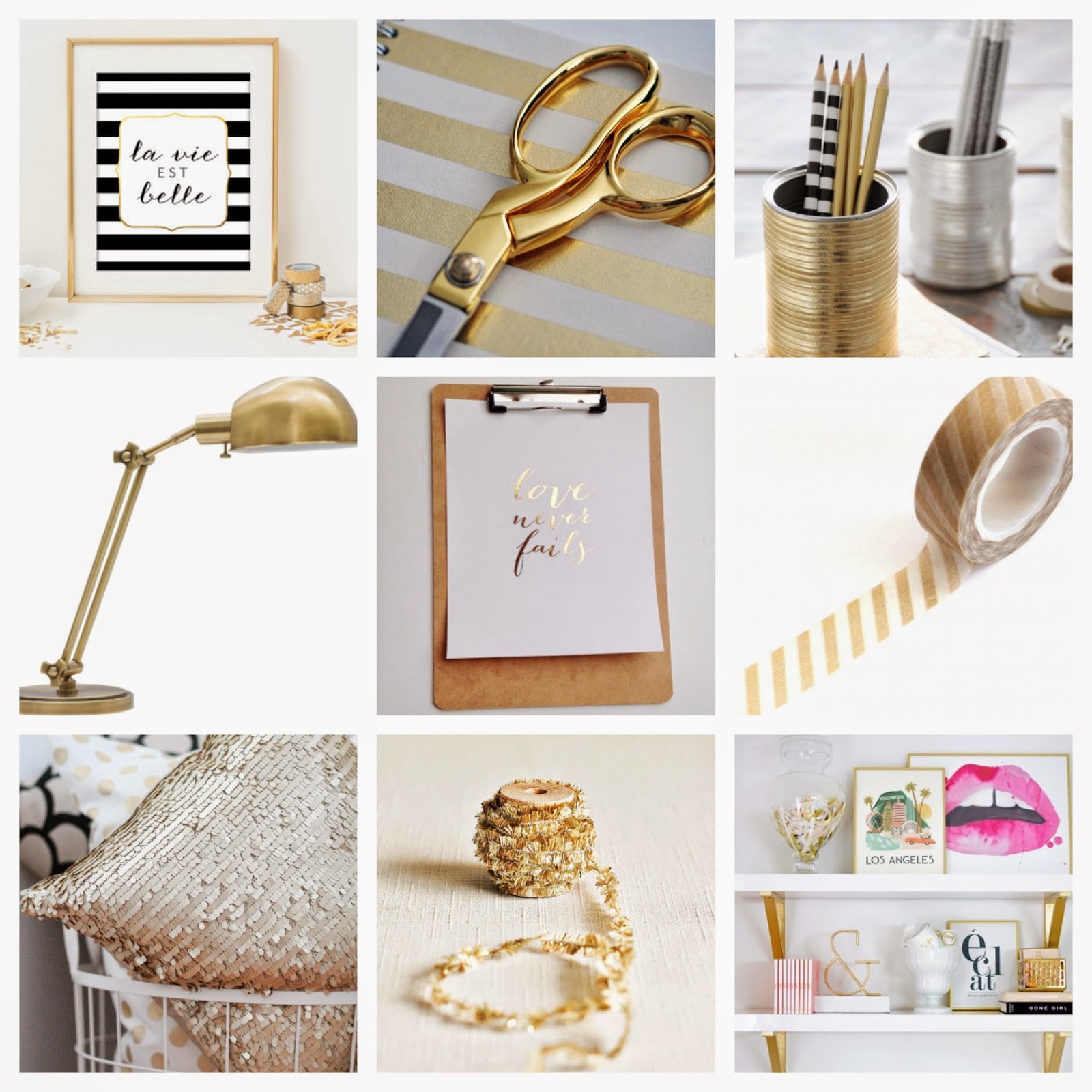 at.home Gold Desk Accessories