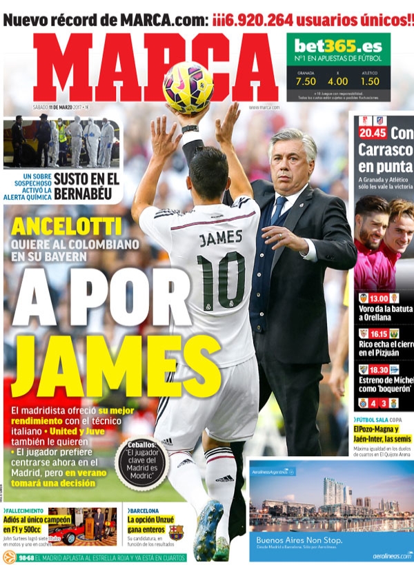 Las portadas de la prensa deportiva (11/03/2017)