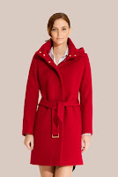 Palton rosu din stofa de lana 413 (Ama Fashion)