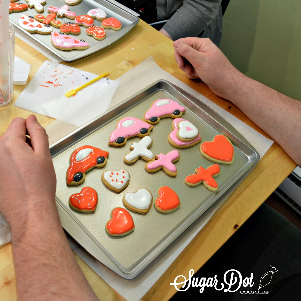 The finished cookies and the cookie decorators.....