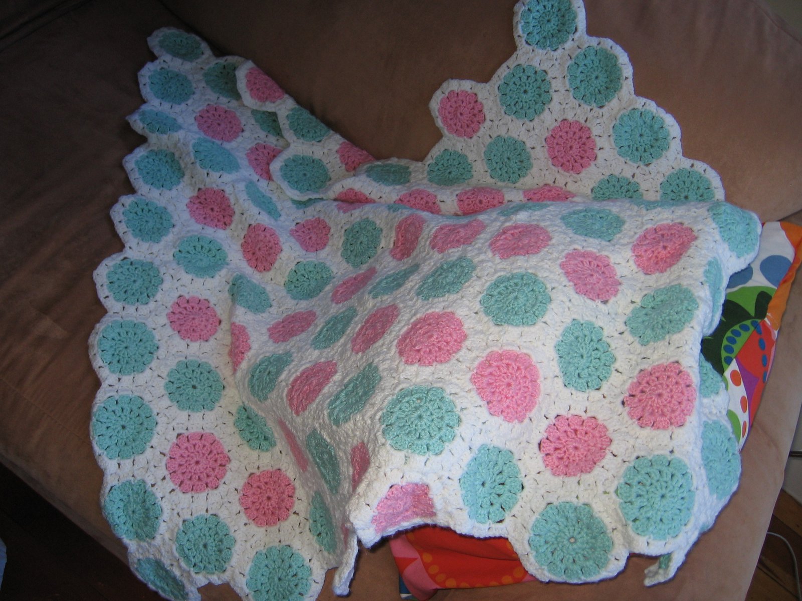 pink and green baby blanket