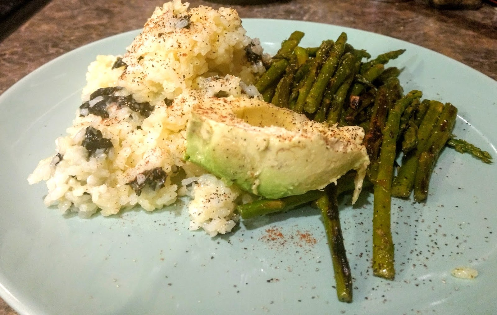 AfroVeganChick: Golden Sushi Rice With Pan Seared Asparagus