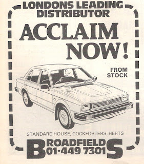 Broadfields advert from Autocar 24 October 1981