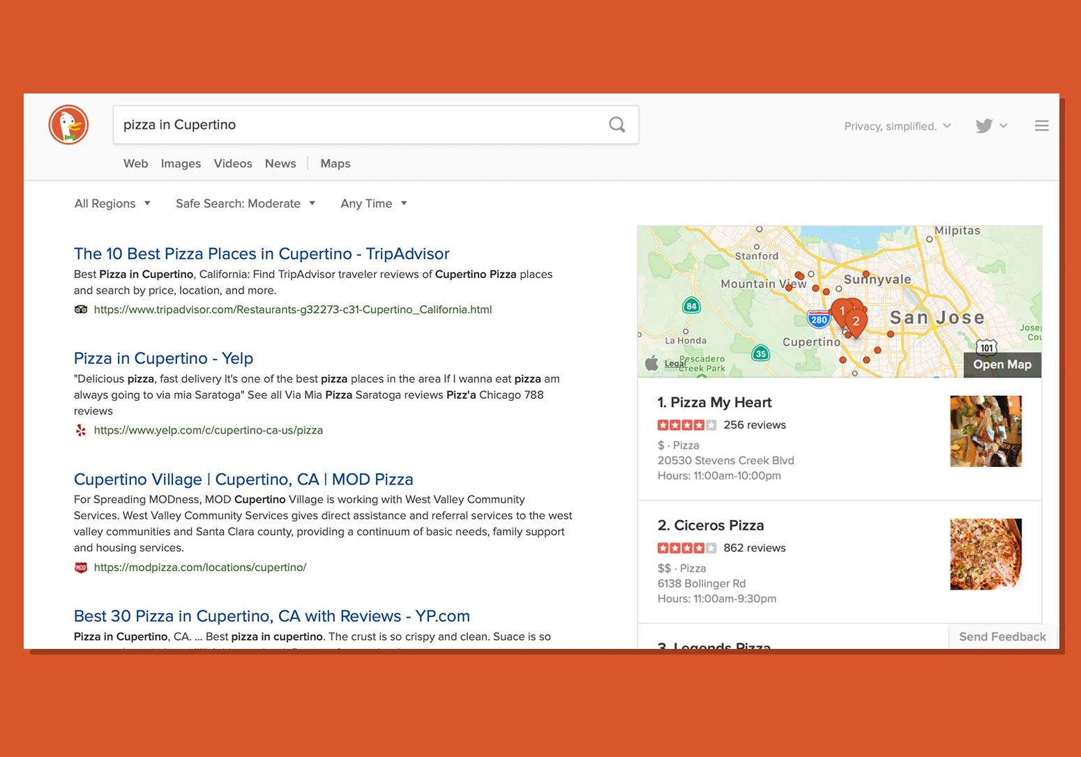 DuckDuckGo adds Apple Maps for local searches on the web