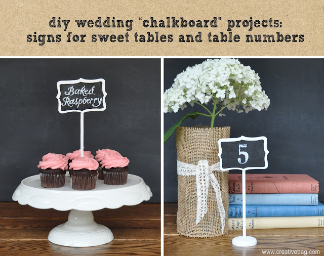 chalkboard signs from Creative Bag and tutorial on how to use chalk markers to create diy wedding projects