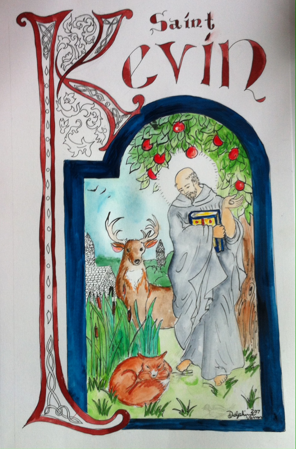 Saint Kevin Irish Monk and Abbot