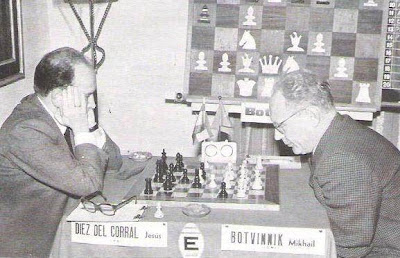 Partida de ajedrez Díez del Corral- Botvinnik, Torneo de Ajedrez de Palma de Mallorca