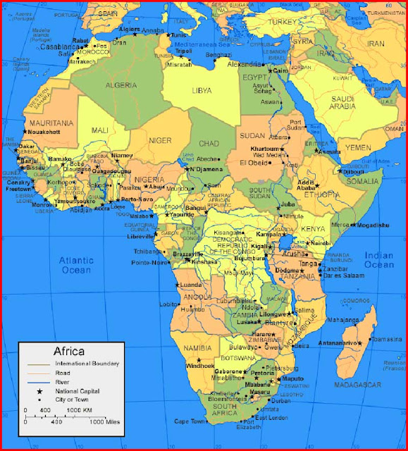 Gambar Peta Wilayah Benua Afrika