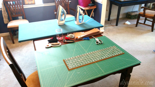How to setup your area for a sewing group service project to make angel gowns. Angel gowns group service project setup.