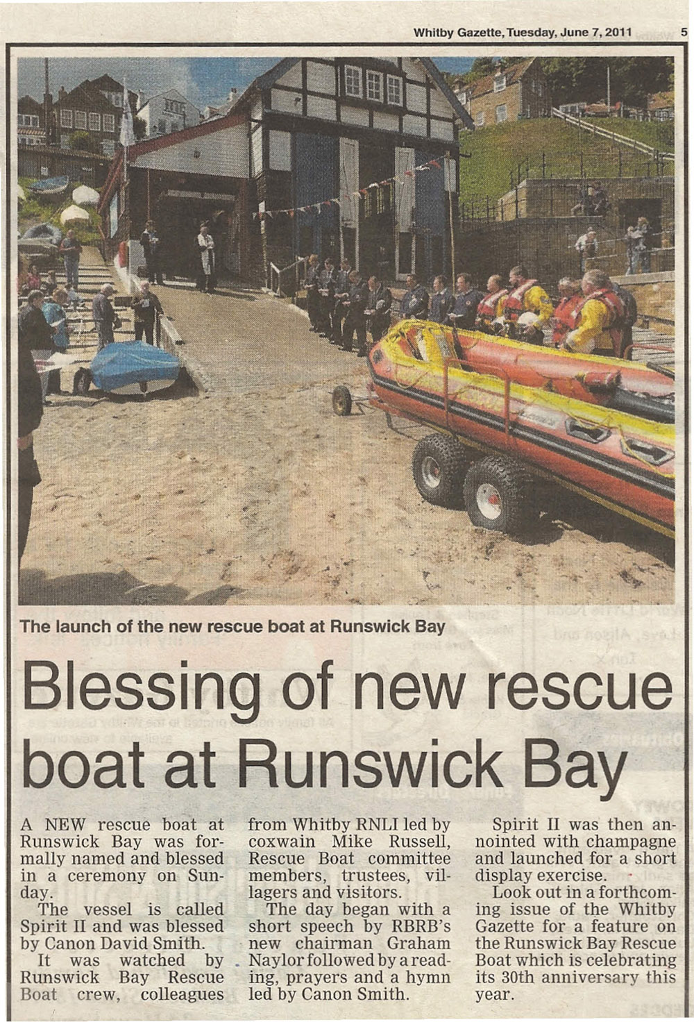 RBRB Blessing of the New Boat Whitby Gazette