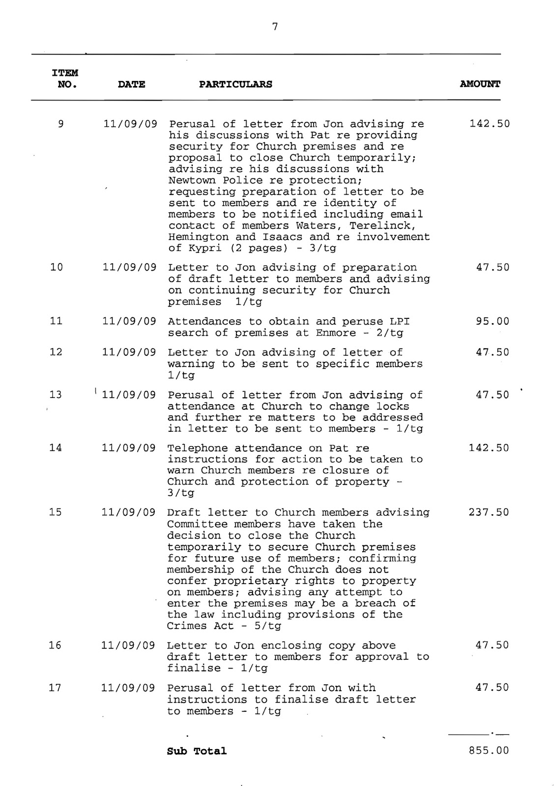 Filed Application for Assessment of Solicitor/Client Costs