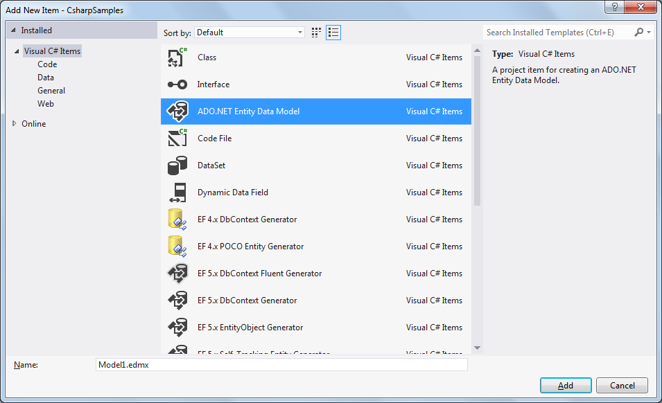 ASP NET 4 TUTORIALS Adding ADO NET Entity Framework 5 Support In Asp