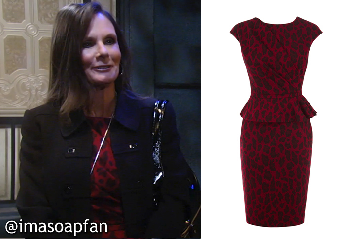 karen millen red animal print dress