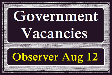 Government Vacancies - Observer Aug 12