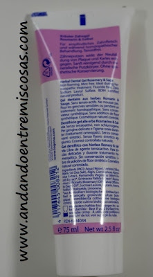Pasta de dientes de la marca Logona de Romero y Salvia, ingredientes