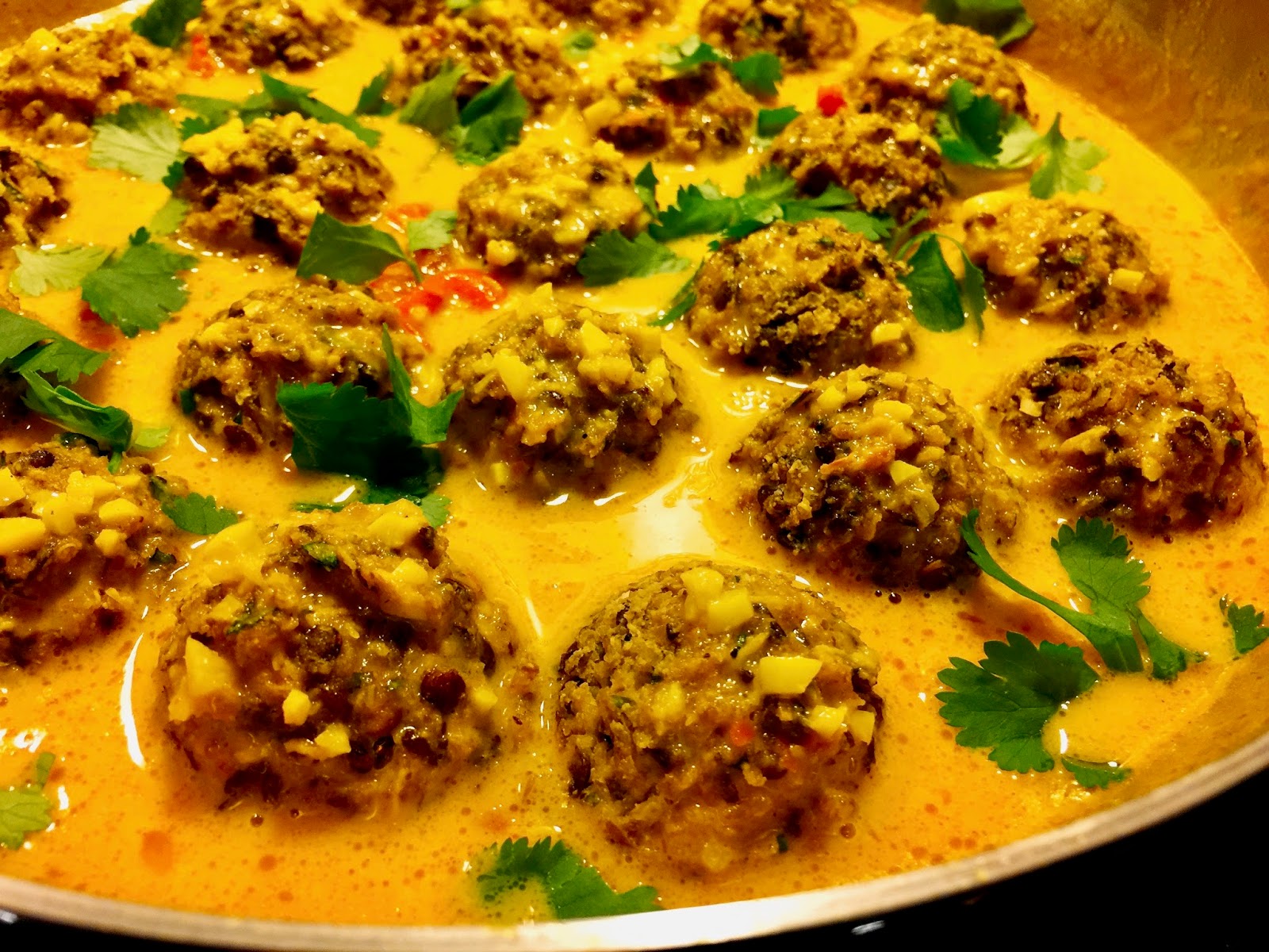 Husband Tested Recipes From Alice's Kitchen Lentil Meatballs with Indian Sauce