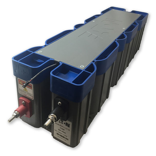 Eaton offers the XLM series 62 V supercapacitor energy storage module