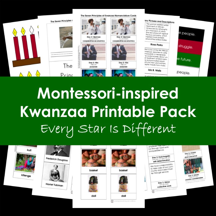 Every Star Is Different Montessori Inspired Kwanzaa Printable Pack