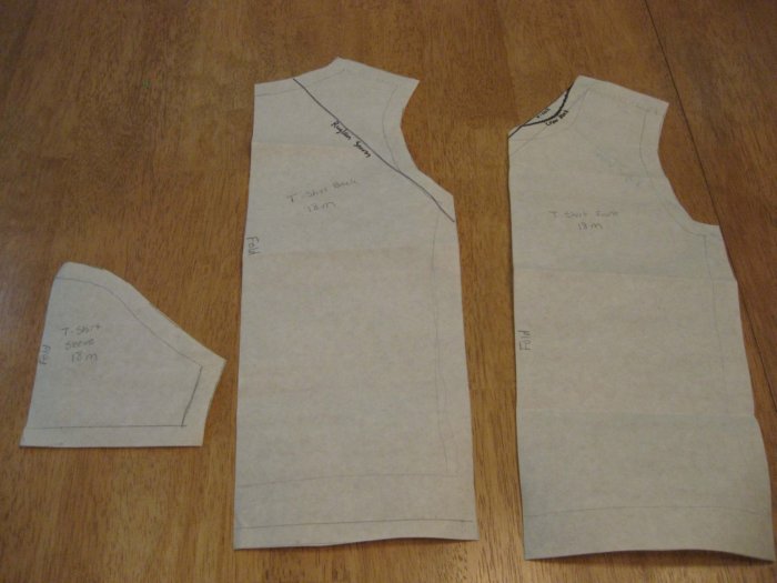 t shirt pattern pieces