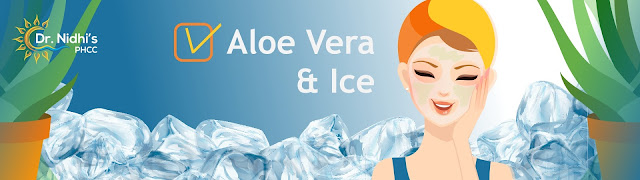 Aloe vera and ice fights acne
