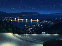 night anime landscape wallpapers scenic stars background type khuki khiki konachan desktop bridge found