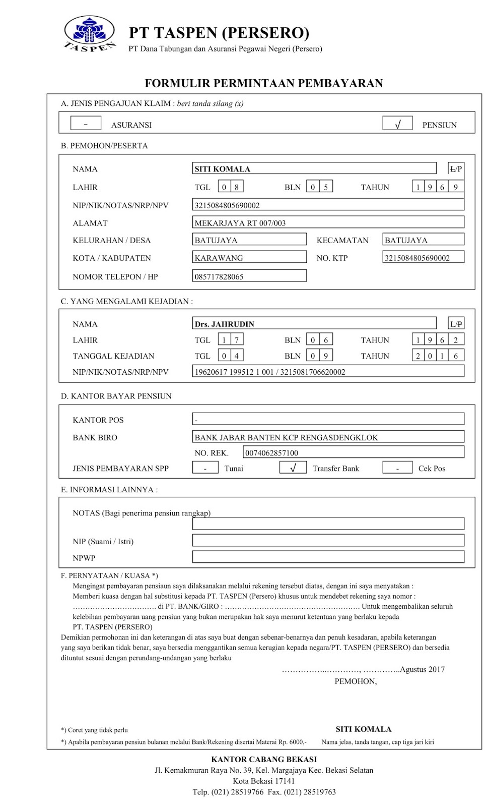 Berkas Pensiun Format Dpcp