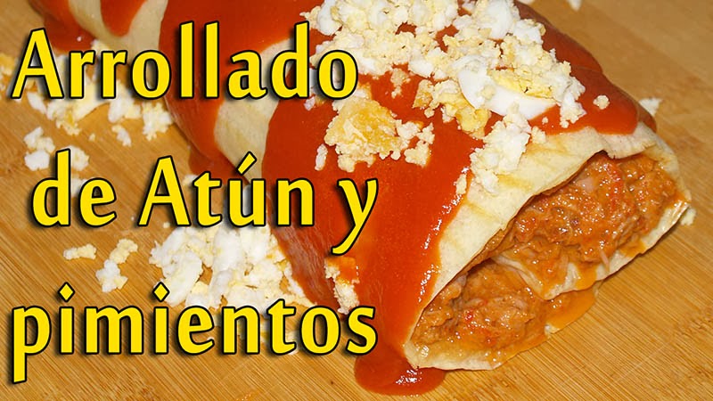 arrollado de atún y pimientos