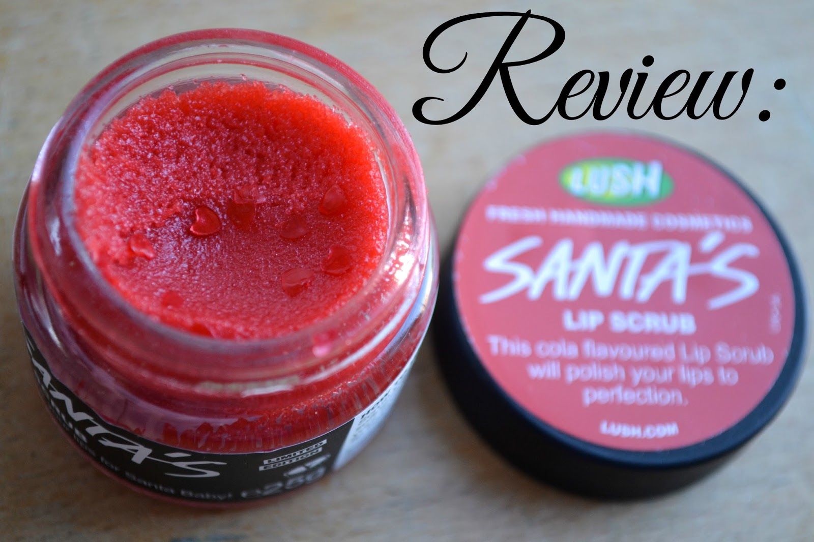 Imogen's Typewriter. Blogmas Day 14 Review Lush's Santa's Lip Scrub!