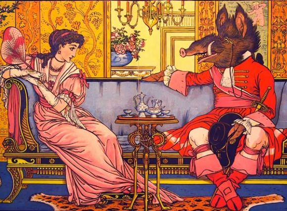 Walter Crane 1874 illusstration of Beauty and the Beast