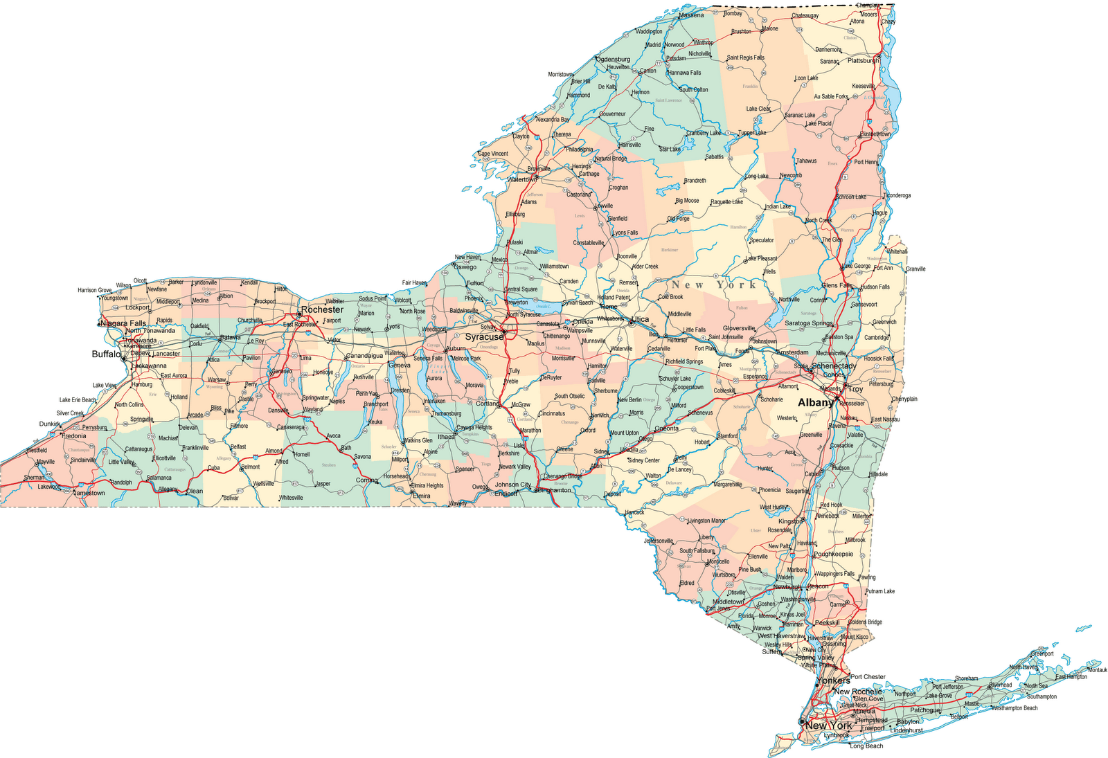 Karta över New York bild | Karta över Sverige, Geografisk, Fysisk