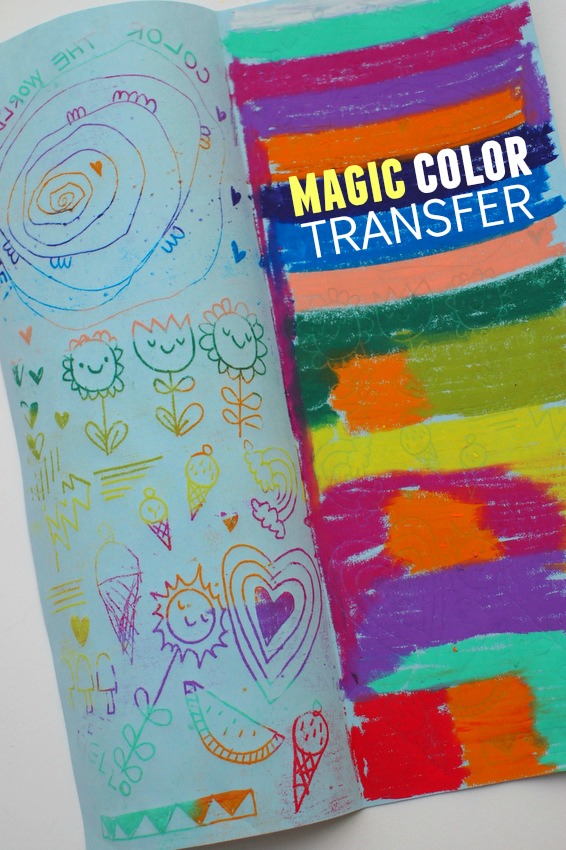 MAGIC Color Transfer Art! Pink Stripey Socks